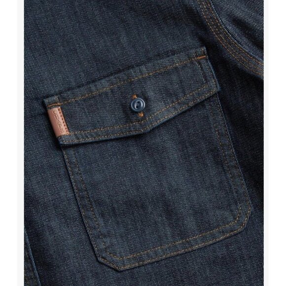 Chaps Mens BIG &TALL 4XB Comfort Stretch Button Denim Shirt Dark Rinse NWT New - Picture 3 of 8